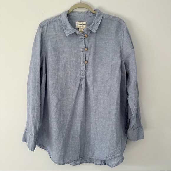 CYNTHIA ROWLEY Linen Top - Picture 1 of 11